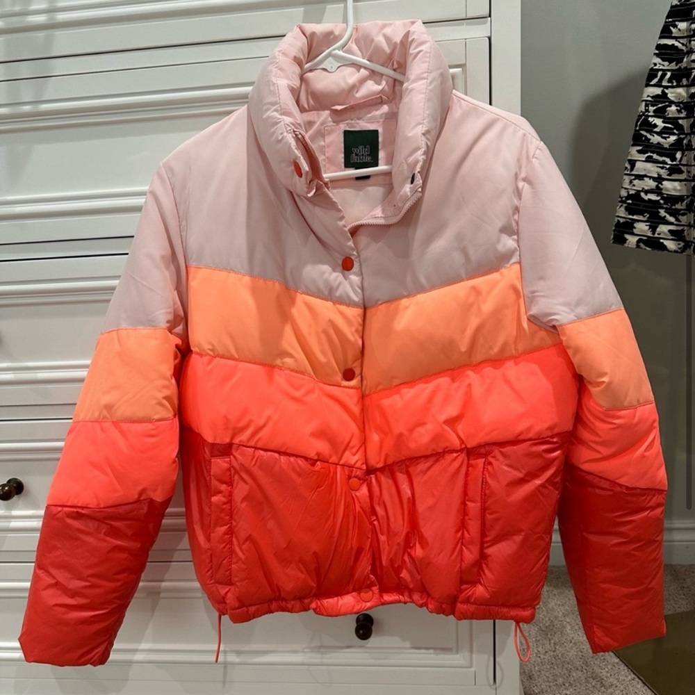 Neon Orange/Pink Puffer Jacket